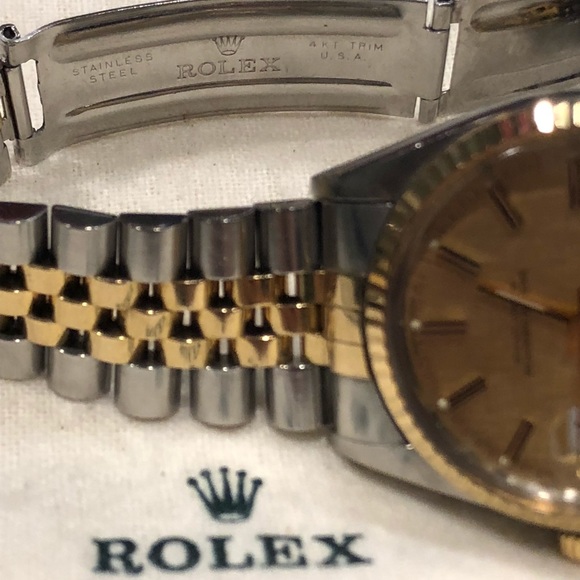 100%AUTHENTIC Rolex Datejust 16233 Gold Linen dial - Picture 5 of 8